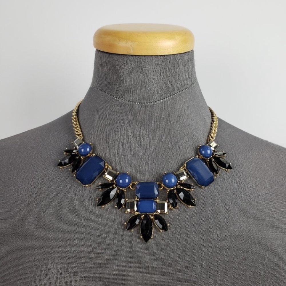 Beautiful Black And Blue Statement Necklace